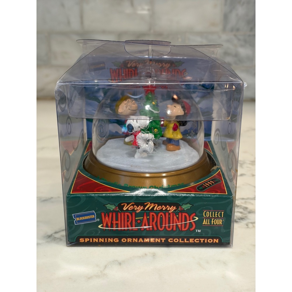 Vintage 1999 Blockbuster Charlie Brown Christmas Whirl-Arounds Spinning Ornament